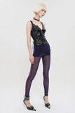 Purple Transparent Leggings: Gothic Elastic Pants