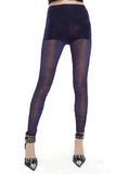 Leggins transparents violets décontractés pour femmes/pantalon taille élastique femme gothique