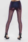 Purple Transparent Leggings: Gothic Elastic Pants