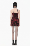 Red Tartan Punk Mini Dress with Tiered Frills