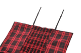 Red Tartan Punk Mini Dress with Tiered Frills