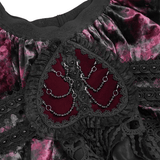 Refined Ornate Velour and Mesh Ruffle Mini Skirt