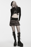 Retro Embossed Leather Body Harness with Crossed Straps