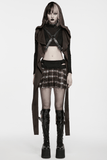 Retro Embossed Leather Body Harness with Crossed Straps