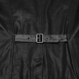 Riveted Punk Vest in Leather and Twill Fabric
