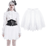 Romantic Tulle Skirt with Embroidered Lace Hemline