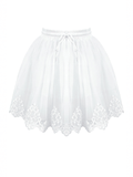 Romantic Tulle Skirt with Embroidered Lace Hemline