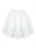 Romantic Tulle Skirt with Embroidered Lace Hemline