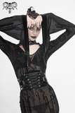 Seductive Black Sheer Midi Dress / Cyberpunk Ladies Gowns