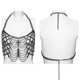 Seductive Cross Body Chain with Cascading Drapes