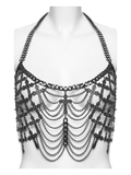 Seductive Cross Body Chain with Cascading Drapes