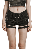 Seductive Denim Hot Shorts with Women's Lace-Up Details