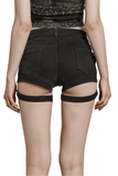 Seductive Denim Hot Shorts with Women's Lace-Up Details