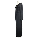 Seductive Gothic Deep V-Neck Dress / Long High-Waist Gown