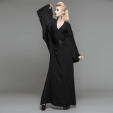 Seductive Gothic Deep V-Neck Dress / Long High-Waist Gown