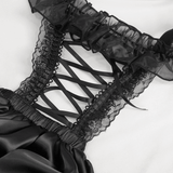Seductive Hollow Out Lingerie Dress / Black Gothic Dress