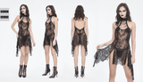 Seductive Lace Backless Lingerie with Unconventional Hem