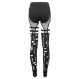 Seductive Net Slim Leggings with Metal Studded Belt Accents