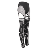 Seductive Net Slim Leggings with Metal Studded Belt Accents