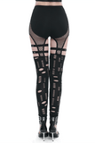 Seductive Net Slim Leggings with Metal Studded Belt Accents