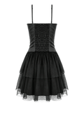 Seductive Punk Dress with Faux Leather Bustier