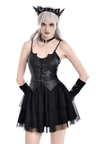 Seductive Punk Dress with Faux Leather Bustier