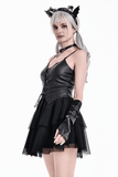 Seductive Punk Dress with Faux Leather Bustier