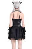 Seductive Punk Dress with Faux Leather Bustier