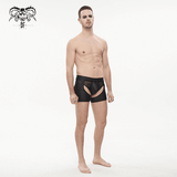Seductive Sheer Men's Briefs / Black Elastic Boxers