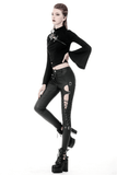 Seductive Skinny Pants with Asymmetrical Design and Lace-Up