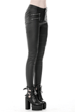 Seductive Skinny Pants with Asymmetrical Design and Lace-Up