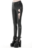 Seductive Skinny Pants with Asymmetrical Design and Lace-Up