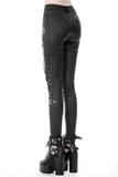 Seductive Skinny Pants with Asymmetrical Design and Lace-Up