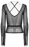 Sensual Gothic Mesh Top with Suspender Accents