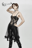 Sensual Lace Bodysuit: Gothic Style / Lace-up Elastic Back