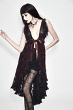 Sexy transparentes Spitzen-Nachtkleid / romantisches Gothic-Kleid mit Schnürung am Rücken