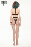 Body semi-transparent gothique sexy avec lacets / Body noir érotique pour femme
