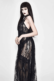 Sensual Long Lace Dress / Romantic Gown with Lace Choker