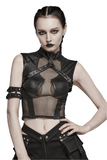 Sensual Peek Mesh and Knit Top with Eyelet Accents