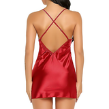 Sexy Backless Short Intimate Apparel / Female Deep Neck Sexy Babydolls / Erotic Seductive Chemises - EVE's SECRETS