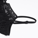 Sexy Black Gothic Mesh Lace-Up Punk Cami Top