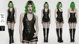 Sexy Black Punk Halter Top with Studded Strap Accents