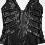 Sexy Black Punk Halter Top with Studded Strap Accents