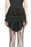 Sexy Black Ruffled Tier Skirt with Elastic Waist