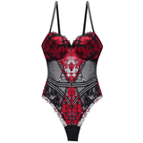 Body Sexy Pour Femme / Lingerie avec Tasse Push Up / Vêtements Érotiques avec Motif Floral 