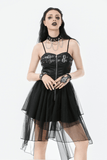 Sexy Dress with Layered Mesh and Fully Adjustable Straps