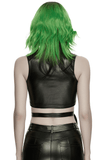 Sexy Faux Leather Lace Up Harness Crop Top for Women