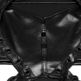 Sexy Faux Leather Lace Up Harness Crop Top for Women