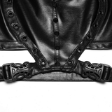 Sexy Faux Leather Lace Up Harness Crop Top for Women