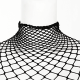 Sexy Female Black Diamond Mesh Bodysuit - Edgy Style